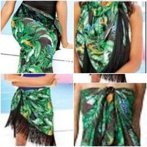 Tropical Print - Multi-way Sarong - Green Multi